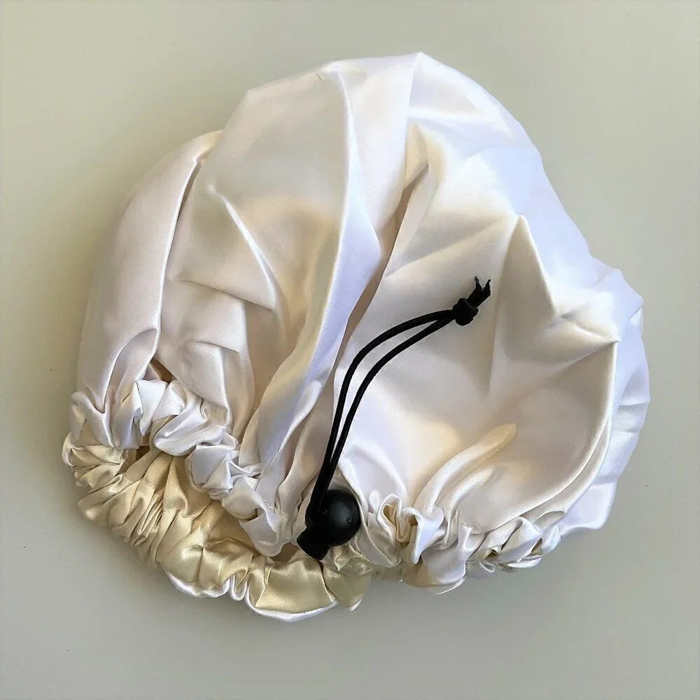 SATIN REVERSIBLE BONNET ADJUSTABLE NIGHT SLEEP CAP COSPLAY COSTUME